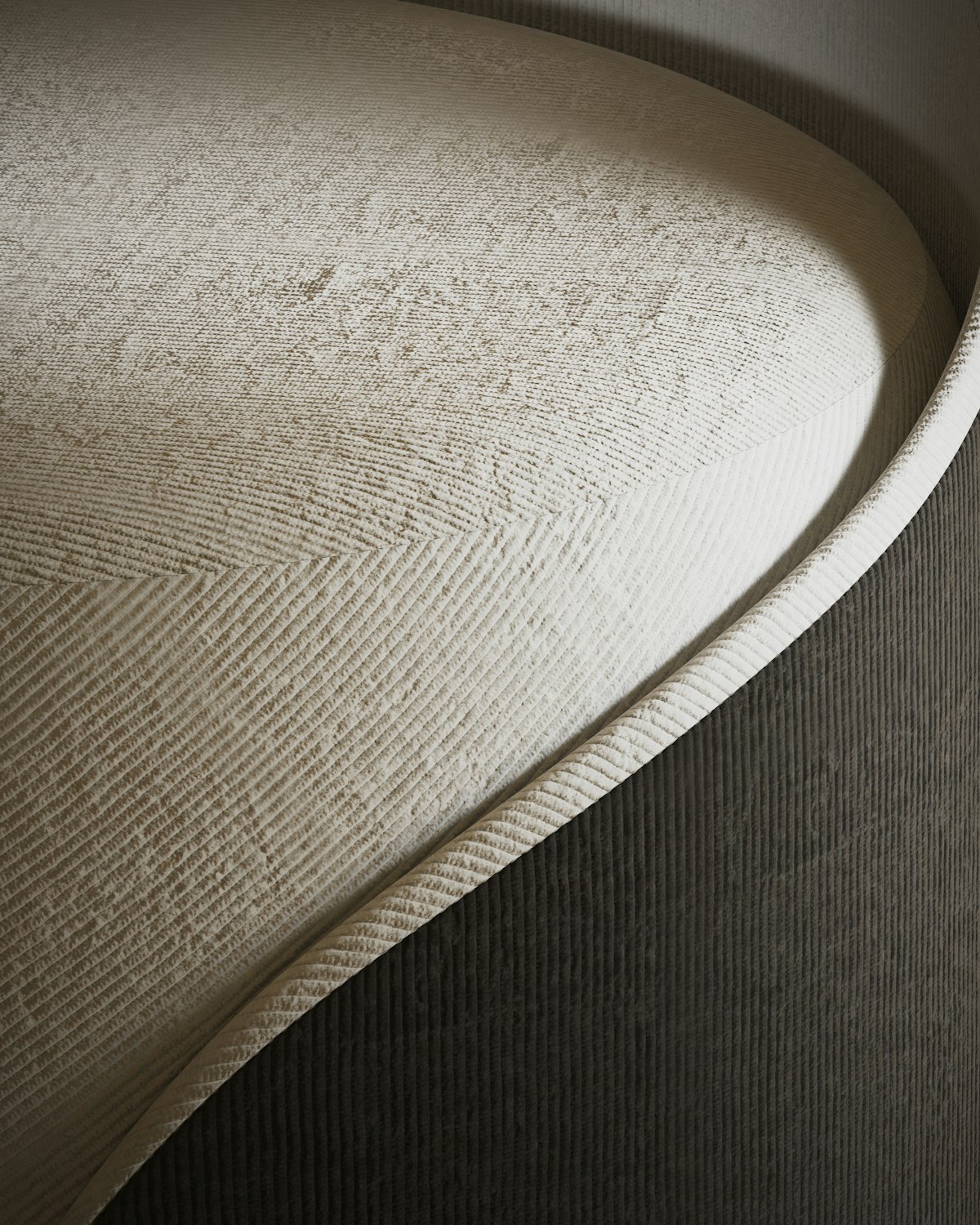 Detalle del tejido bouclé de un sillón LINARA